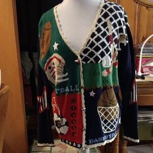 Vintage Eagles Eye L/S Sports Sweater XL